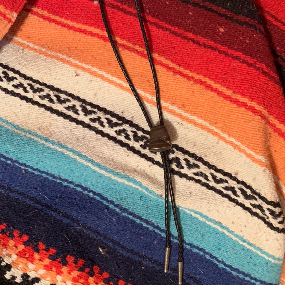 Vintage Leather Cowboy Bolo NeckTie